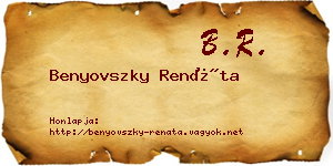 Benyovszky Renáta névjegykártya