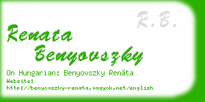 renata benyovszky business card